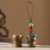 Sândalo Verde Doze Signos do Zodíaco Versão Desenho Animado Auspiciosa Pingente Chaveiro para Carro Corrente Universal para Celular