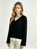 Atacado transfronteiriço de fábricas de origem: Blusas de tricô femininas europeias e americanas para primavera/outono, blusa de base gola alta justa de manga longa, estilo duas peças falsas