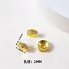 Acessórios de cristal DIY para pulseiras, contas espaçadoras douradas com areia, materiais para joias banhados a ouro cobre e acessórios de cordão feitos à mão