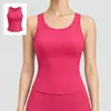 Nuevo Chaleco Deportivo de Yoga con Copas Integradas y Cuello Redondo, Espalda Cruzada de Alta Elasticidad, Top Transpirable sin Costuras para Correr
