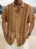 Nova Camisa Havaiana Floral de Verão 2025 para Homens, Camisa Floral de Praia de Secagem Rápida de Manga Três Quartos para Homens e Mulheres