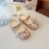 Tamancos de Ballet Femininos Borboleta de Cristal 2026 Verão Sandálias Fechadas para Praia Infantil