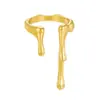 Nuevo Anillo de Lava Líquida Irregular para Hombres y Mujeres, Diseño Abierto Moderno y Versátil, Anillo de Gota de Agua de Alta Gama
