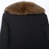 Para Comercio Exterior Transfronterizo Europeo y Americano Ropa de Mujer Aliexpress Más Vendido Otoño Retro Versátil Color Café Cuello de Piel Abrigo de Lana Negro