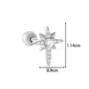 Nuevo Tachuelo de Hueso de Oreja con Forma de Estrella Microincrustado de Circonita de Venta Cruzada de Henson con Varilla de Acero Inoxidable para Perforación de Cartílago
