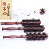 Barbería profesional peine para cabello rizado peine de rodillo flequillo cabello liso hebilla interior peine rizador esponjoso cilindro de cerdas peine de rodillo