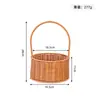 Cesta de Flores de Plástico com Aparência de Rattan Floricultura Festival de 8 de Março Cestas de Flores Explosivas Portátil Reta Redonda Cesta de Flores para Jardinagem Flor Suculenta
