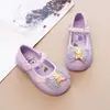 Zapatos de Cuero para Niñas Zapatos Casuales de Princesa Verano 2025 Nuevos Zapatos de Cristal Elsa Suela Suave Zapatos Mary Jane de Perla para Niña
