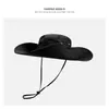 Sombrero de Pescador con Cordón Grueso para Niños, Sombrero de Verano para Exteriores, Montañismo, Pesca, Protector Solar, Sombrero de Vaquero Occidental para Hombres
