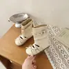 Botas Empilhadas com Laço Estilo Retro Hong Kong para Meninas 2026 Outono Nova Moda Versátil Doce Cool Solado Macio Botas de Couro Botas Individuais