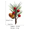 Decoraciones navideñas: piñas, agujas de pino artificiales, bayas rojas, bellotas, decoraciones de frutas, colgantes de Navidad, accesorios, adornos