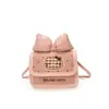 Bolso infantil transfronterizo, nueva colección otoño/invierno, diseño de gato bordado y lunares, bolso pequeño cuadrado con lazo, bloques de color, bolso cruzado de moda para niñas
