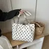 Bolso Cruzado Retro de Pana con Lunares, de un Solo Hombro con Cadena, Patchwork, Gran Capacidad, Bolso de Mano Tote, Bolso de Mujer para Otoño Invierno y Viajes