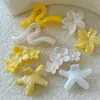 Vacaciones de Verano Viento Amarillo Blanco Flor de Huevo Pinza de Agarre Sentido Avanzado Dulce Cabello Sizzy Pinza Tiburón 2025 Accesorios para el Cabello Nuevo Estilo