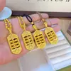 Tienda de Oro Mismo Estilo Colgante de Oro Arena Dorada Vietnamita Antiguo con Ábaco Giratorio de Carácter de la Fortuna, Nueva Cadena de Cuentas Estilo Chino, Collar de Cadena Chopard