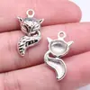 23x 13mm 1,74g acessórios de joias de prata antiga DIY feito à mão fofo animal Raposa pingente
