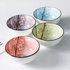 Impressão cortesia tigela japonesa pauzinhos terno azul e branco porcelana cerâmica talheres caixa de presente vai vender presentes fábrica atacado logotipo