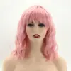 Peruca de cabelo curto cacheado europeia e americana da Amazon, touca, peruca de cabelo curto cacheado com ondas de água para comércio exterior, touca completa