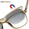 6236 Gafas Magnéticas Transfronterizas Tres en Uno Gafas de Sol Polarizadas Gafas con Montura TR para Mujer con Lentes Graduadas y Bisagras de Resorte