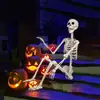 Esqueleto Transfronterizo Nueva Escena de Decoración de Halloween 165cm Esqueleto de Pie Esqueleto Humano Bar Ruinas de Casa Embrujada