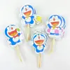 Set de figuras de caricatura de Doraemon, decoraciones para pastel de cumpleaños de niños, mesa de postres y suministros para hornear de Doraemon