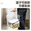 Cesta de Ropa Sucia de Tres Niveles para el Hogar Transfronteriza, Estante de Almacenamiento para el Hogar, Cesta Móvil de Almacenamiento de Ropa Sucia para el Baño, Cesto Azul para Ropa Sucia