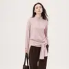 Capa Base de Lana Acetato Seda para Mujer con Media Cremallera y Cuello Alto 10A Antibacteriana Otoño/Invierno Top En Stock Dropshipping