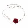Francês Romântico Sexy Elegante Retro Flor Linha de Pesca Pérola Clavícula Corrente Super Fada Elegante Colar Feminino gargantilha
