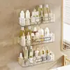 Estante de Almacenamiento para Baño con Patrón de Glaciar sin Taladro, Estante para Inodoro, Estante de Almacenamiento para Baño Montado en la Pared para el Hogar