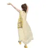 Vestido de té floral estilo francés amarillo para mujer, moda de verano, petite, elegante, fresco y sencillo, nuevo modelo 2026