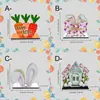 Porta servilletas de madera temático de Pascua transfronterizo con diseños de Zanahoria, Orejas de Conejo y Moño en Varios Estilos para un Ambiente Festivo