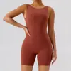 Mono de Yoga Nude con Cortes Europeos y Americanos Espalda Hermosa Ajustado Deporte Fitness Levantamiento de Glúteos Mono Corto de Yoga para Mujeres