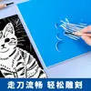 Juego de herramientas para grabado en madera, que incluye materiales de tallado, pinturas y tinta multiusos, con una alfombrilla profesional y engrosada para manualidades