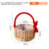 Cesta de Mimbre Roja de Mano con Borde de Seda Cesta de Ratán Cesta de Empaque para Tienda de Souvenirs Regalos Cesta para Arreglo Floral del Día del Niño