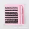 Comercio Exterior Transfronterizo Set de Pestañas Postizas Esponjosas Termofusibles 50D con Pegamento y Pinzas, Gruesas y Rizadas, Look Mestizo, Estilo Europeo y Americano