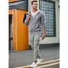 2026 Amazon eBay Pantalones Casuales Rectos de Color Sólido Estilo Americano para Hombre de Primavera y Otoño con Cordón Venta al por Mayor