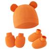 Comercio exterior europeo y americano gorro para llanta de recién nacido guantes antiarañazos cubrepiés gorro de bebé guantes de bebé cubrepiés juego de tres piezas 8327