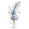 Adhesivos de Pared Ramo de Plumas Transfronterizo Adhesivos Decorativos de Pared de Fondo para Dormitorio Adhesivos Removibles para Puerta Calcomanías de Plantas