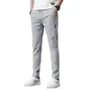 Calças Casuais Masculinas de Outono de Alta Qualidade de Hong Kong, Calças Longas Retas Slim Fit, Calças Esportivas Masculinas com Stretch Estilo Coreano Versáteis para Primavera/Outono