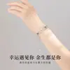 Pulsera de Trébol de Cuatro Hojas para Mujer, Joyería de Doble Capa de Ágata Negra y Nácar Blanco, Regalo para Novia, Pulsera de Diseño de Lujo Ligero