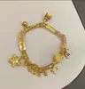 Novo Bracelete de Cabacinha de Jade Azul Gelo Estilo Chinês, Bracelete Elegante com Placa de Moedas Cinco Imperadores de Luxo Leve e de Alta Qualidade, Bracelete Dourado Elegante