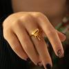 Anillo de Amor Fundido Gotas de Agua de Venta Caliente Transfronterizo para Mujer, Anillo de Apertura Hueca Dulce y Cool, Nuevo Estilo, Joyería Moderna Personalizada