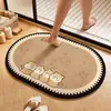 Tapete de Terra de Diatomáceas Absorvente de Água Antiderrapante Estilo Desenho Animado para Casa, Antiderrapante, Resistente ao Desgaste, Fácil de Cuidar, À Prova de Umidade para Banheiro