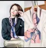 Nuevo Pañuelo Largo de Seda para Mujer en Primavera, Otoño y Verano, Pañuelo de Cuello Estampado, Pequeño Pañuelo Decorativo Moderno y Versátil