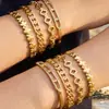 Colección de Pulseras Chapadas en Oro Estilo Mystery Ins con Diamantes - Variedad de Joyería Popular para Mujer de Acero Inoxidable Chapado en Oro de 18K