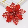 Novas Flores Decorativas de Plástico de 16cm para Guirlanda de Natal DIY Decorações para Festa de Natal Penduradas
