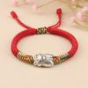 Un exitoso brazalete de cuerda roja tejido a mano con nudo de diamante, bendiciendo a los estudiantes para que no sean. 1 cuerda de mano de la suerte cigarra