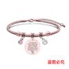 Pulsera Europea y Americana Transfronteriza de Acero Inoxidable Pulsera Hueso de Serpiente Día del Maestro Manzana de Diamante Conmemorativa Regalo Festivo Pulsera Grabada