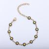 Europeia e americana cross-border nova pulseira Daisy ouro 18K dupla face pingando óleo moda all-match diy joias fábrica vendas diretas