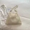 Bolso tejido simple y casual, único y moderno para vacaciones en la playa, elegante bolso calado, bolso de hombro tipo tote de gran capacidad